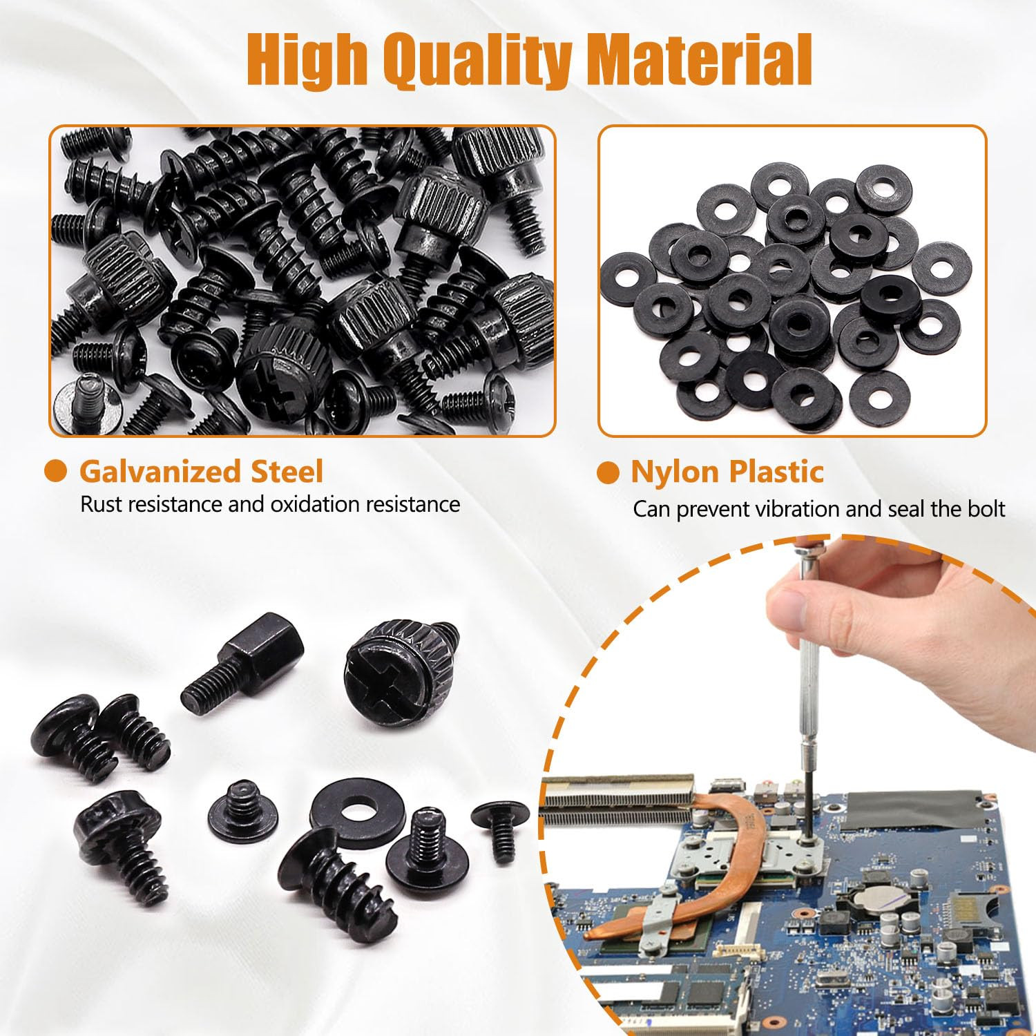 400PCS Computer Screws Motherboard Standoffs, PC Case, Fan, SSD, CD-ROM Screws f