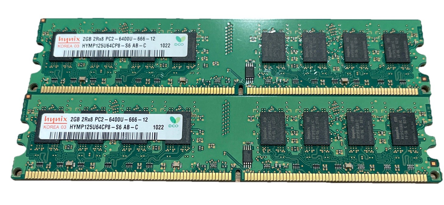 Hynix 4GB (2GB X 2) 2RX8 PC2-6400U Desktop Memory «HYMP125U64CP8-S6 AB-C» RAM