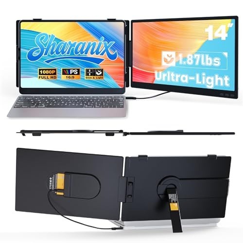 14-Inch FHD IPS Laptop Screen Extender Portable Dual Monitor with HDMI USB-C