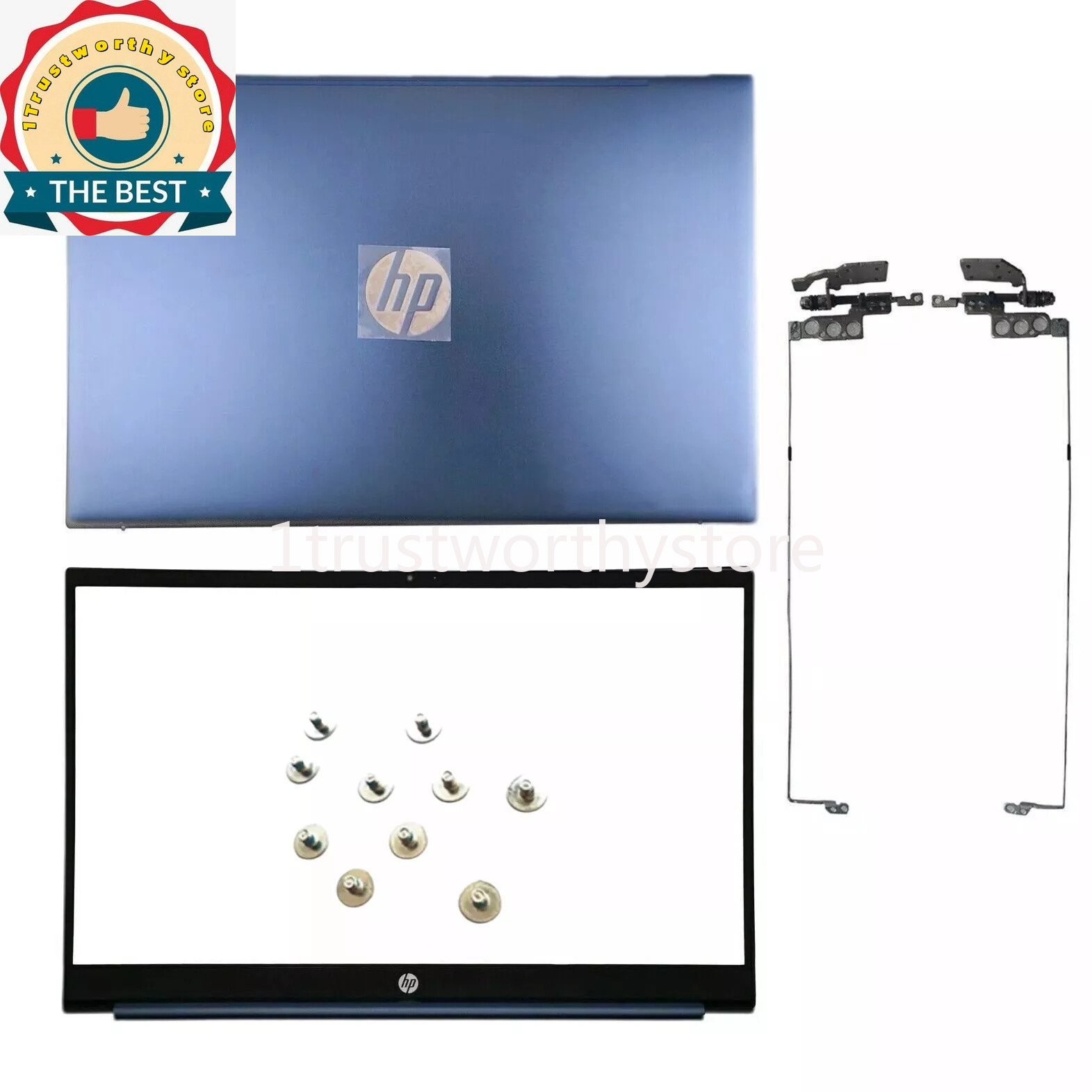 New For HP Pavilion 15-EH 15-EG LCD Back Cover + Front Bezel /Hinges Blue US