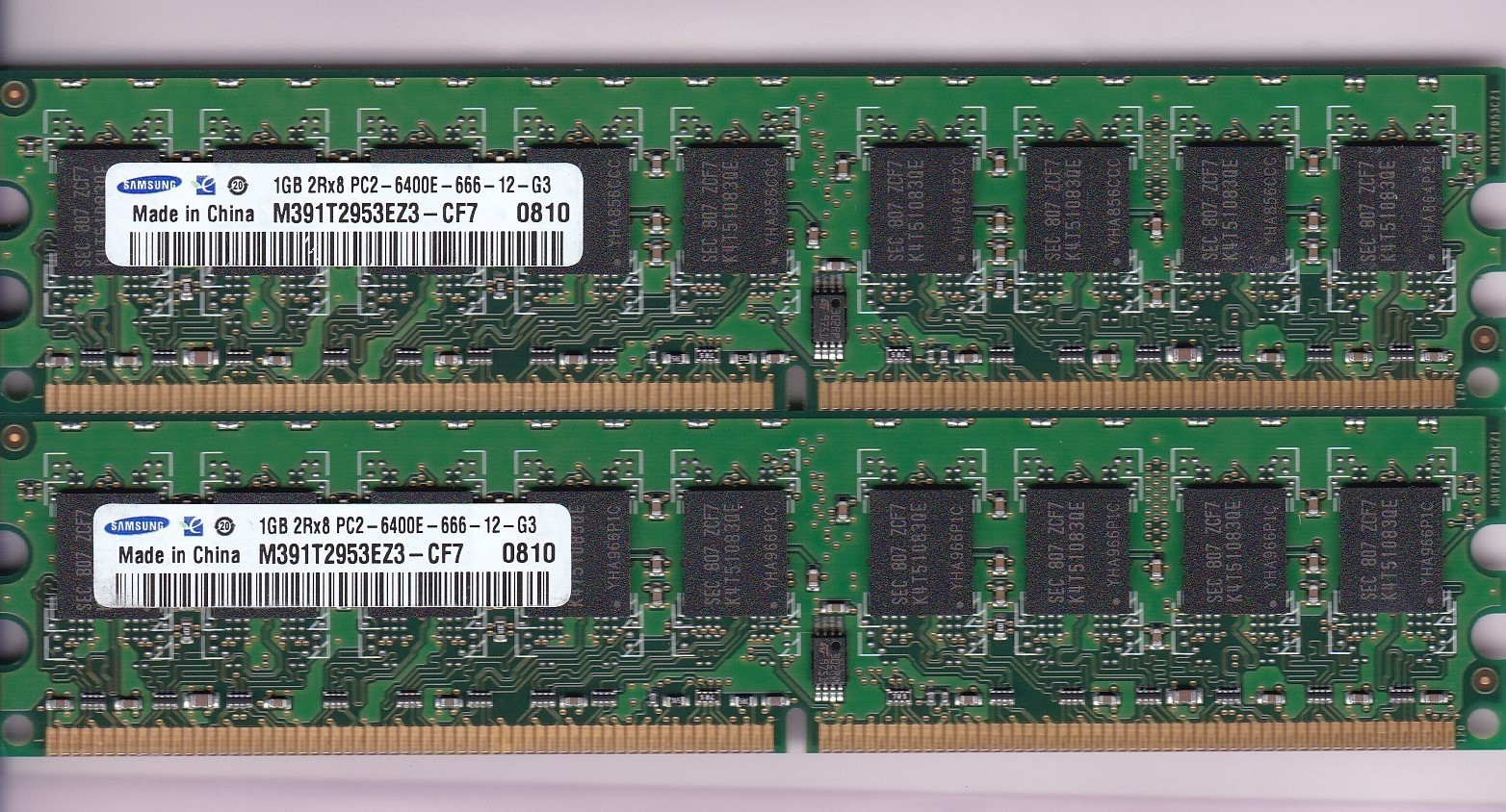 2GB 2x1GB SAMSUNG PC2-6400E DDR2 ECC M391T2953EZ3-CF7 SERVER WORKSTATION Ram Kit