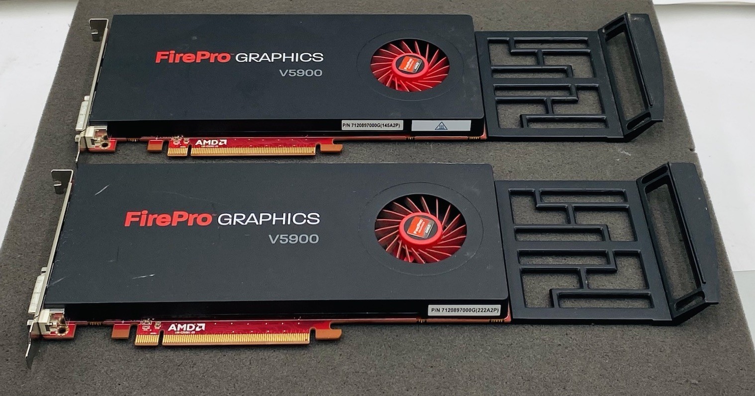 Lot of 2 2GB AMD FirePro V5900 Dual DisplayPort / DVI PCI-e Graphics Card 5DRVJ