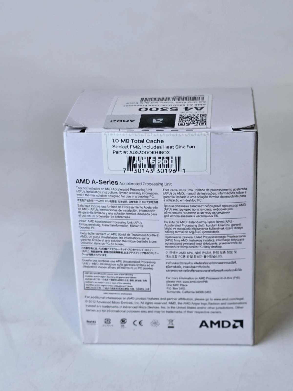 AMD A4 5300 Dual Core Processor 3.6 GHz max turbo 3.4 GHz
