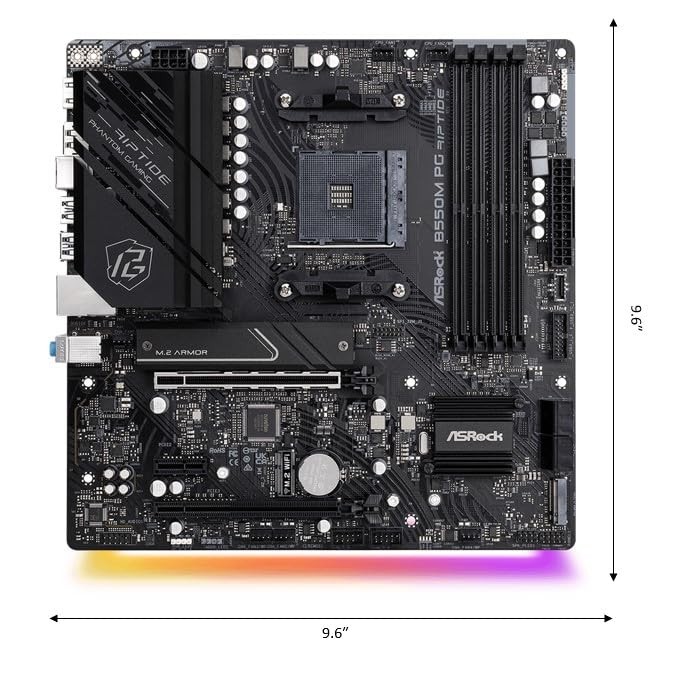 ASRock B550M PG Riptide MicroATX Motherboard for AMD Ryzen 5000 Series CPUs (Soc