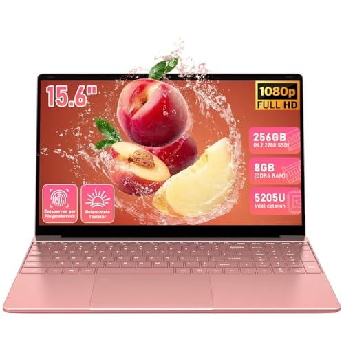 15.6″ Laptop Rose Gold, 8GB RAM 256GB SSD, Backlit Keyboard, Fingerprint