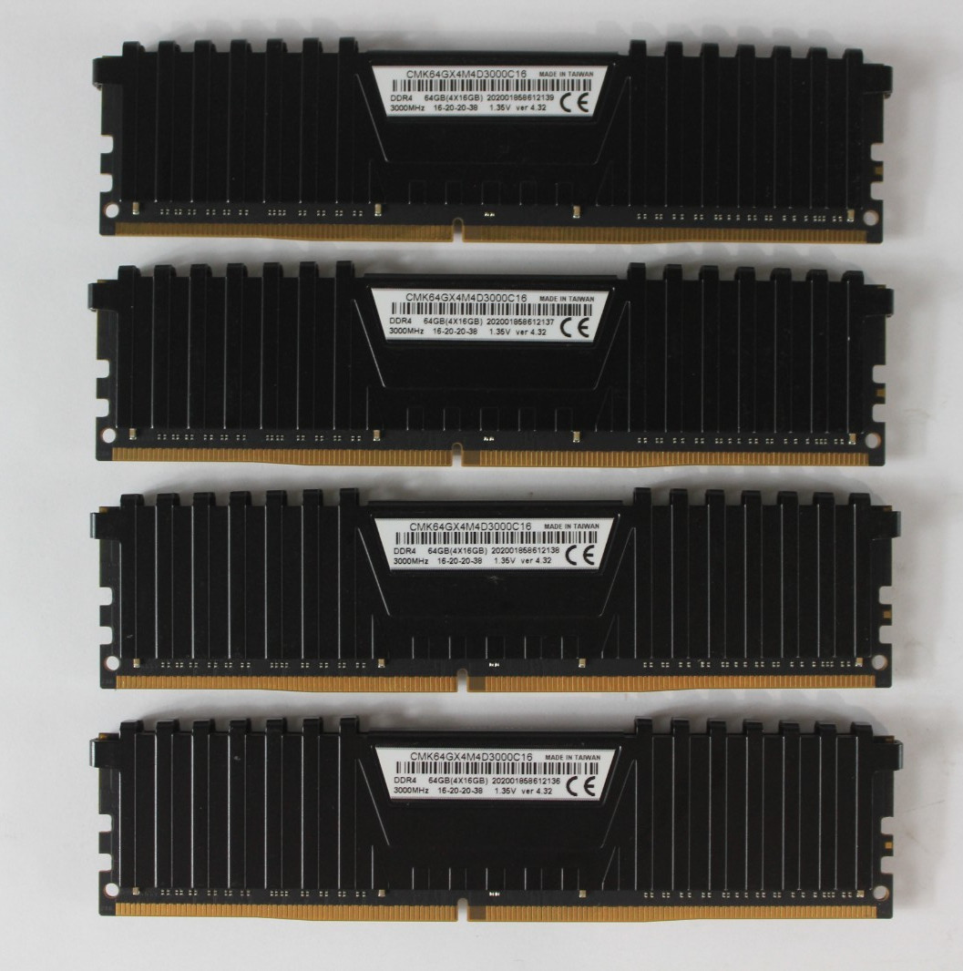 Corsair Vengeance LPX 64GB (4x16GB) Desktop RAM DDR4 3000MHz CMK64GX4M4D3000C16