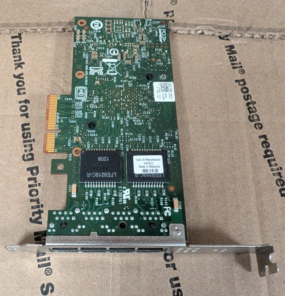 Intel I350T4 1GbE Quad Port RJ-45 Ethernet Adapter Dell 0THGMP HIGH PROFILE