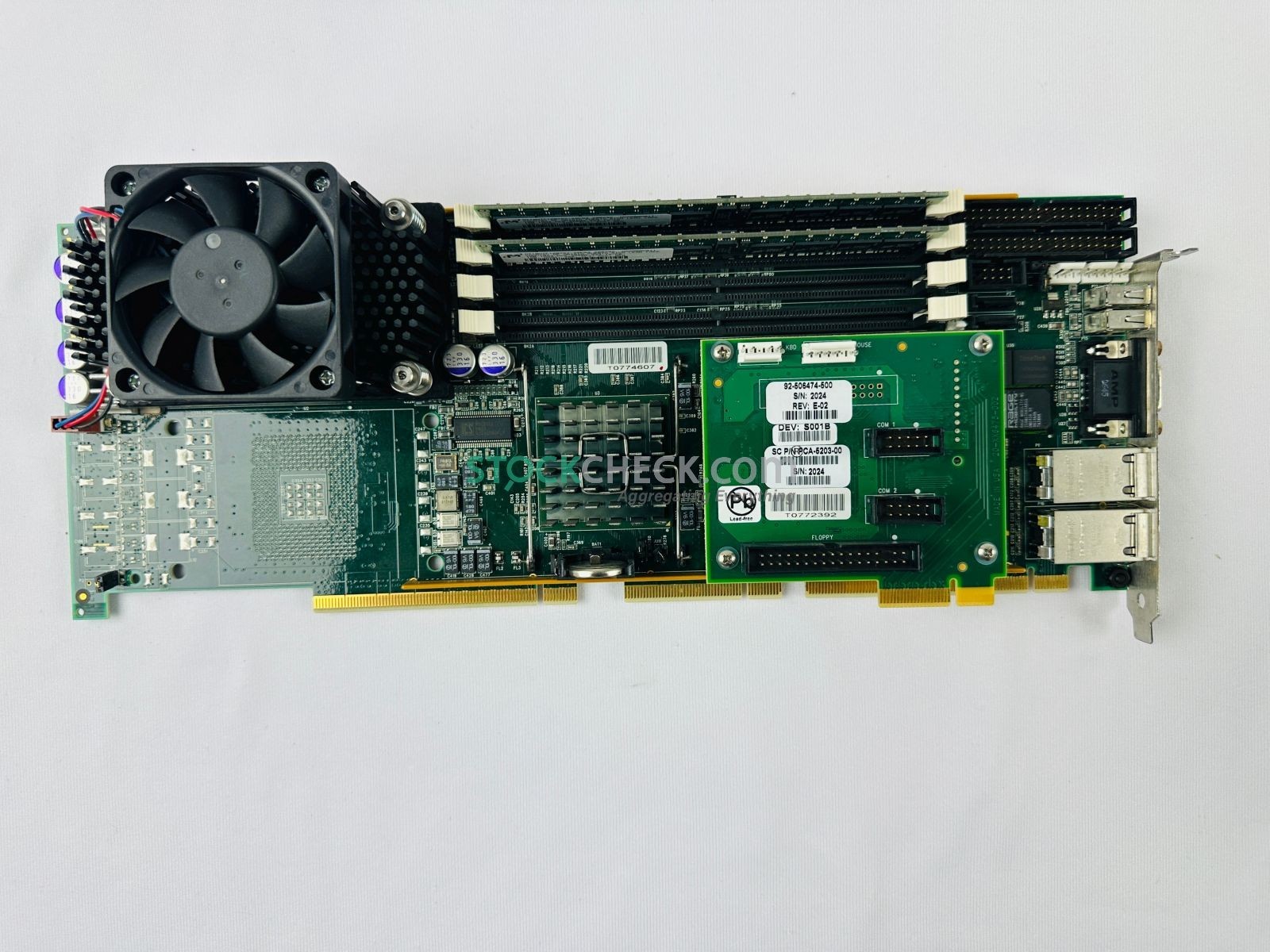 Trenton Systems 92-506396-003 NLI/3.2D CPU Board with 90-506474-500 Add-on Card