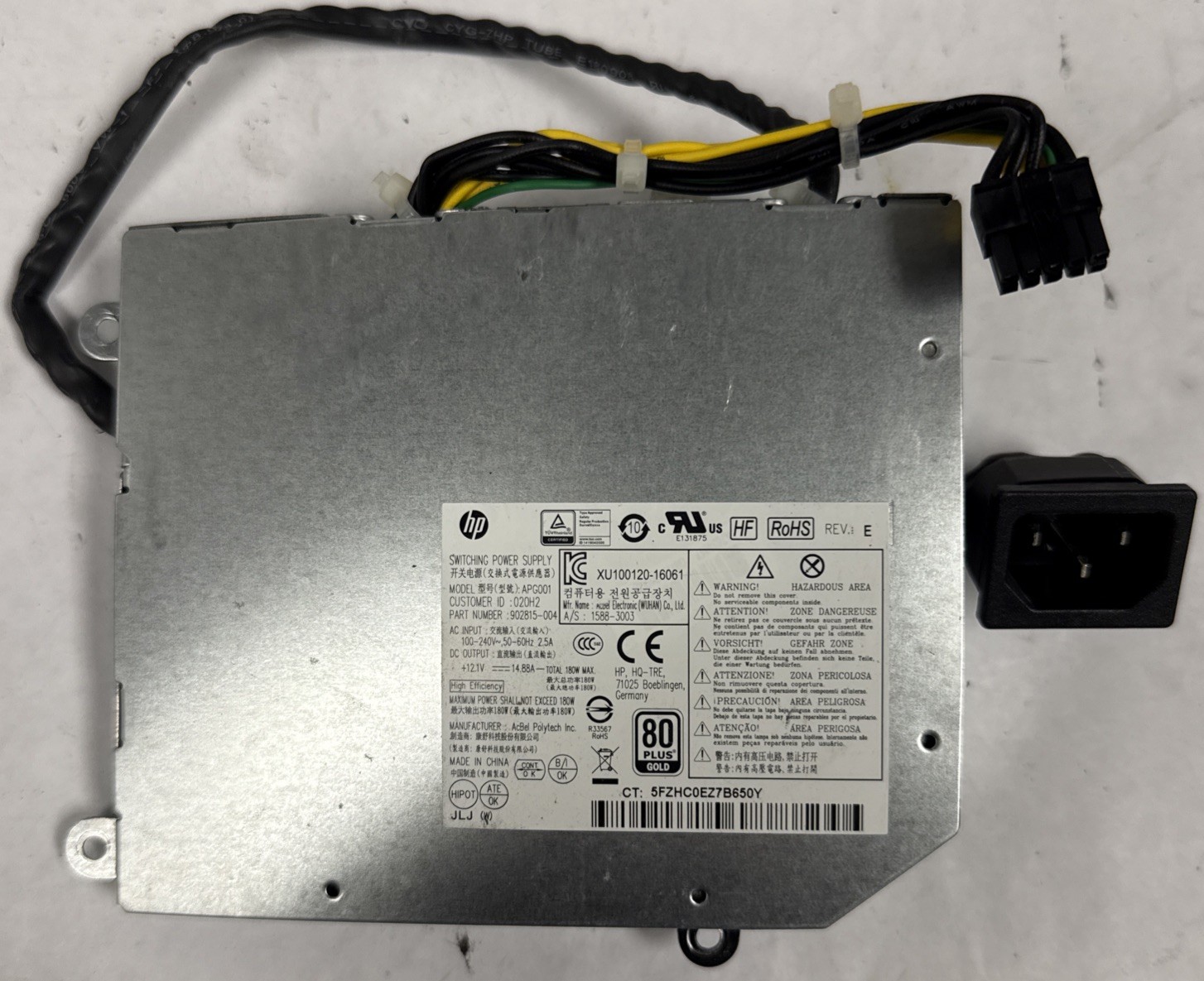 HP Elite One 800 G4 APG001 AIO 12.1V 14.88A 180W Power Supply 902815-004