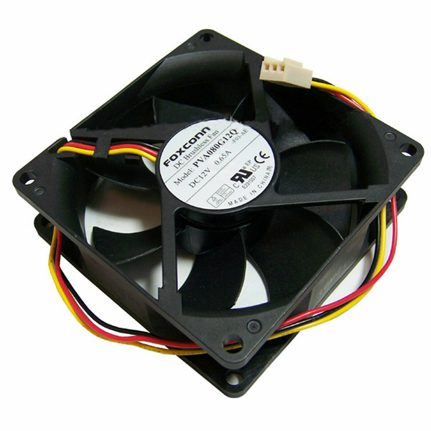 HP 12v DC 0.65a 80x25mm 3-Wire Fan PVA080G12Q-F03-AE 3-Pin Foxconn