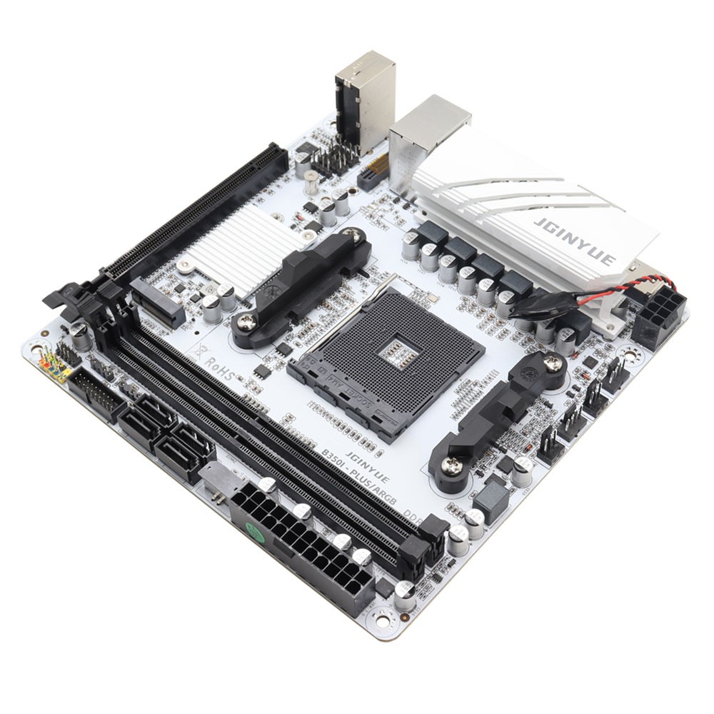 Mini ITX Motherboard AM4, B350I-PLUS ARGB 2xM.2 NVMe 2xDDR4 32GB Ryze AMD 1-5000