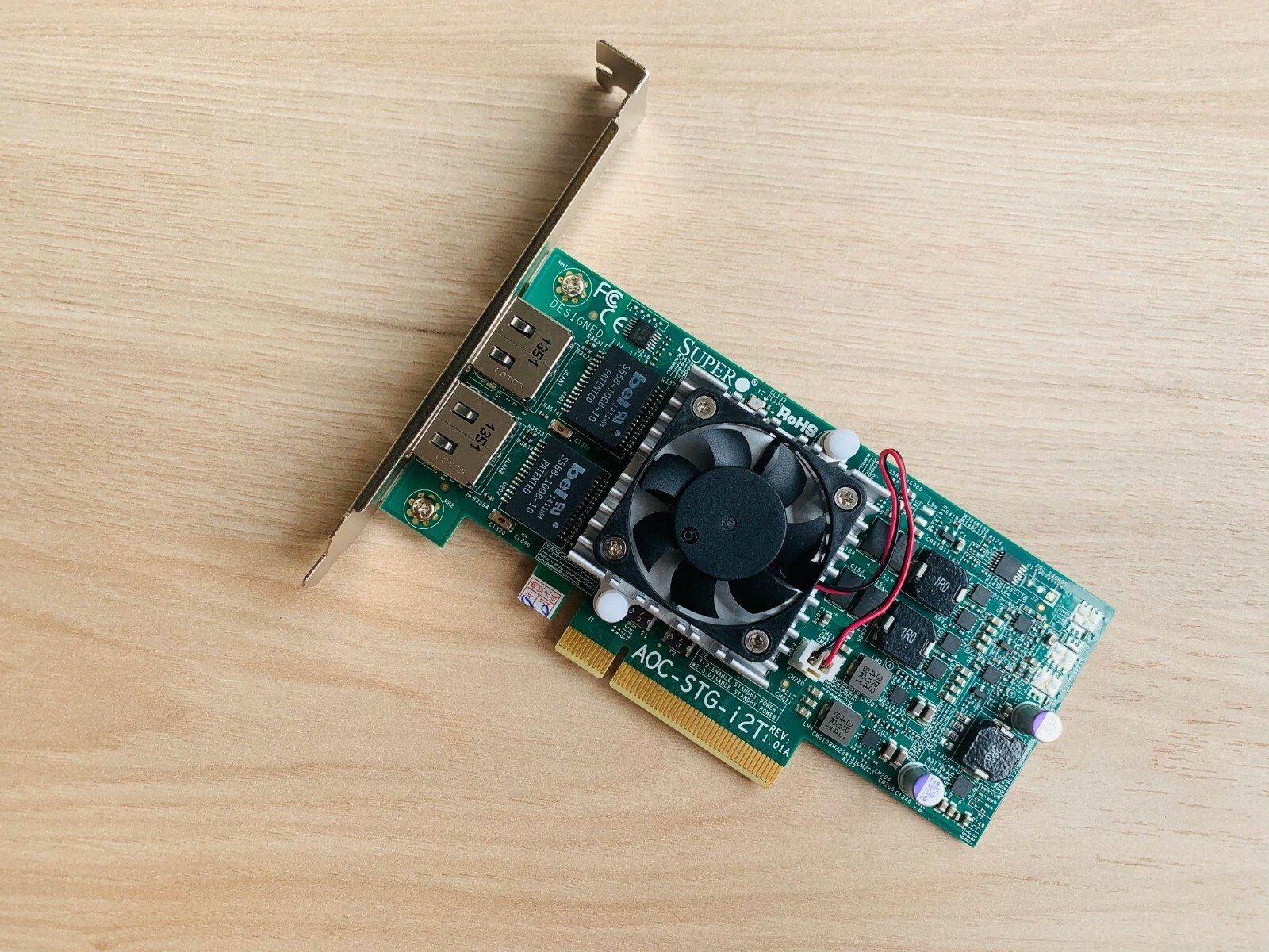 Full height support SuperMicro AOC-STG-I2T 2-port 10GbE Adapter network card