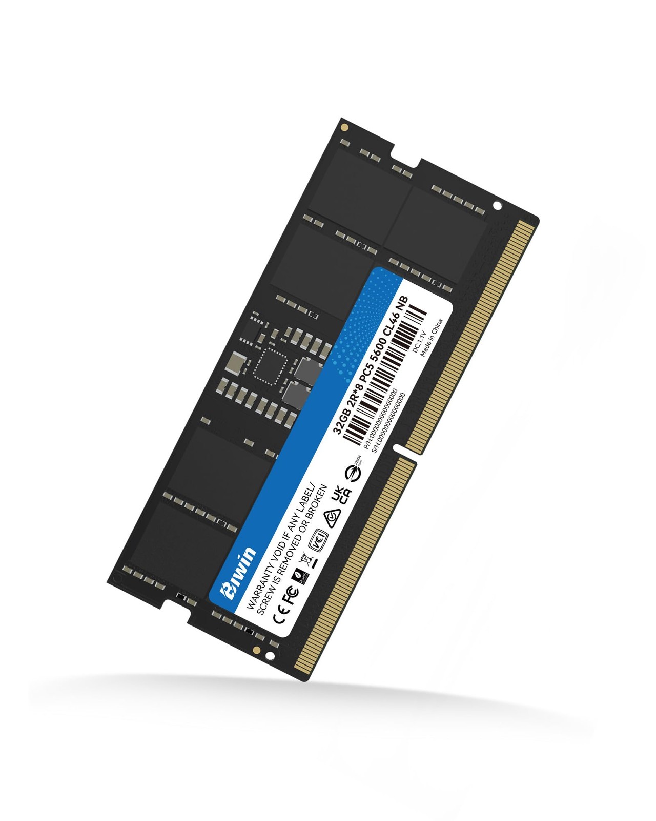 Biwin RS200 DDR5 RAM 16GB 5600MHz, SODIMM 262-pin CL46, Laptop Computer