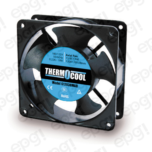 FAN AXIAL THERMOCOOL (120x120x38mm) 72/85 CFM BALL 110V 60Hz #G12038MAB