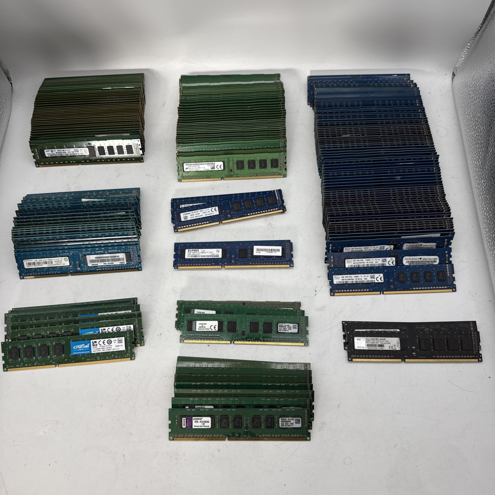 LOT OF 200 – 4GB DDR3 PC3 PC3L DIMM RAM Desktop Memory Mixed Brands & Speeds J10