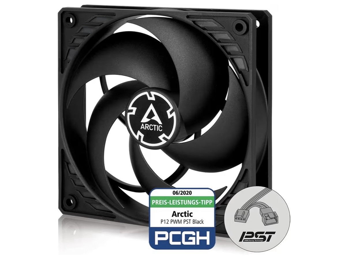 ARCTIC P12 PWM PST (Black) 120 mm Case Fan PWM Sharing Technology PST B-Stock