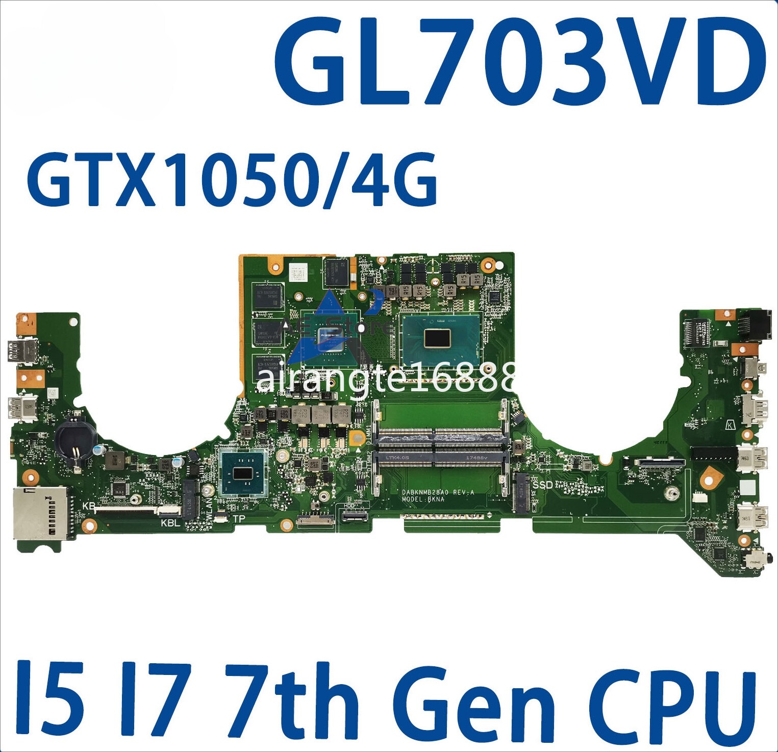 GL703VD For ASUS ROG Strix GL703V Laptop Motherboard i5/i7-7th Gen GTX1050/4G