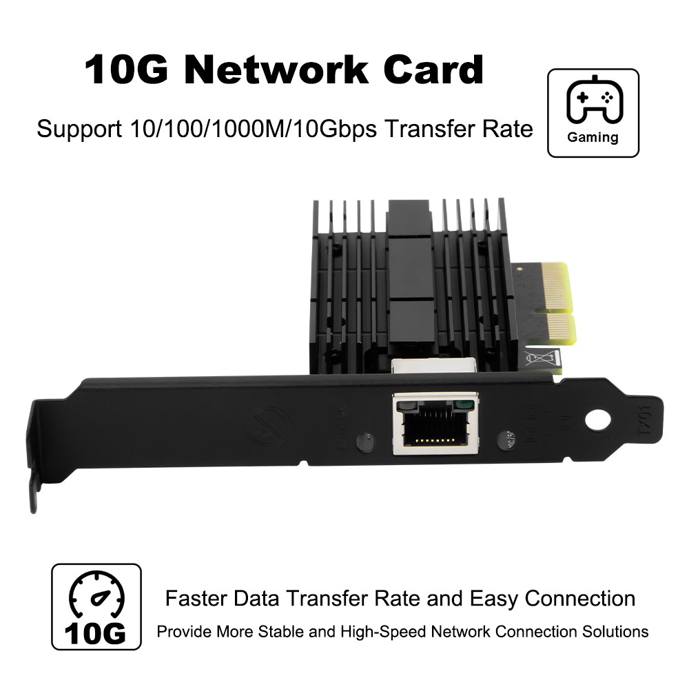 10G PCIe Network Card AQC113 RJ45 10GBase-T 10/5/2.5/1G Windows Linux NIC NAS