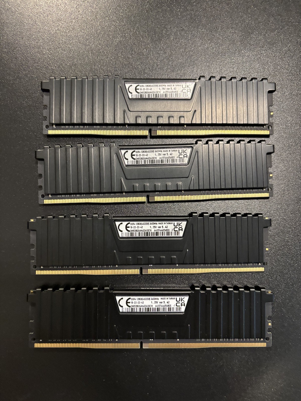 Lightly Used Corsair Vengence 128GB DDR4 3600MHz CL18 RAM Memory