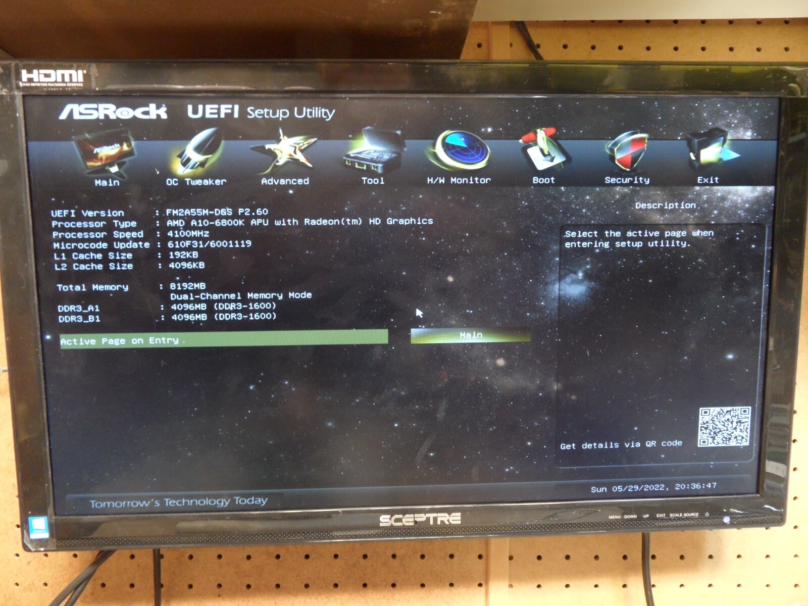 ASRock FM2A55M-DGS Motherboard FM2 With A10-6800K CPU And 8 Gb Ram I/O