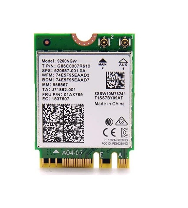 Intel 9260NGW IEEE 802.11ac Lenovo 01AX769 Bluetooth Wireless-AC Adapter Card