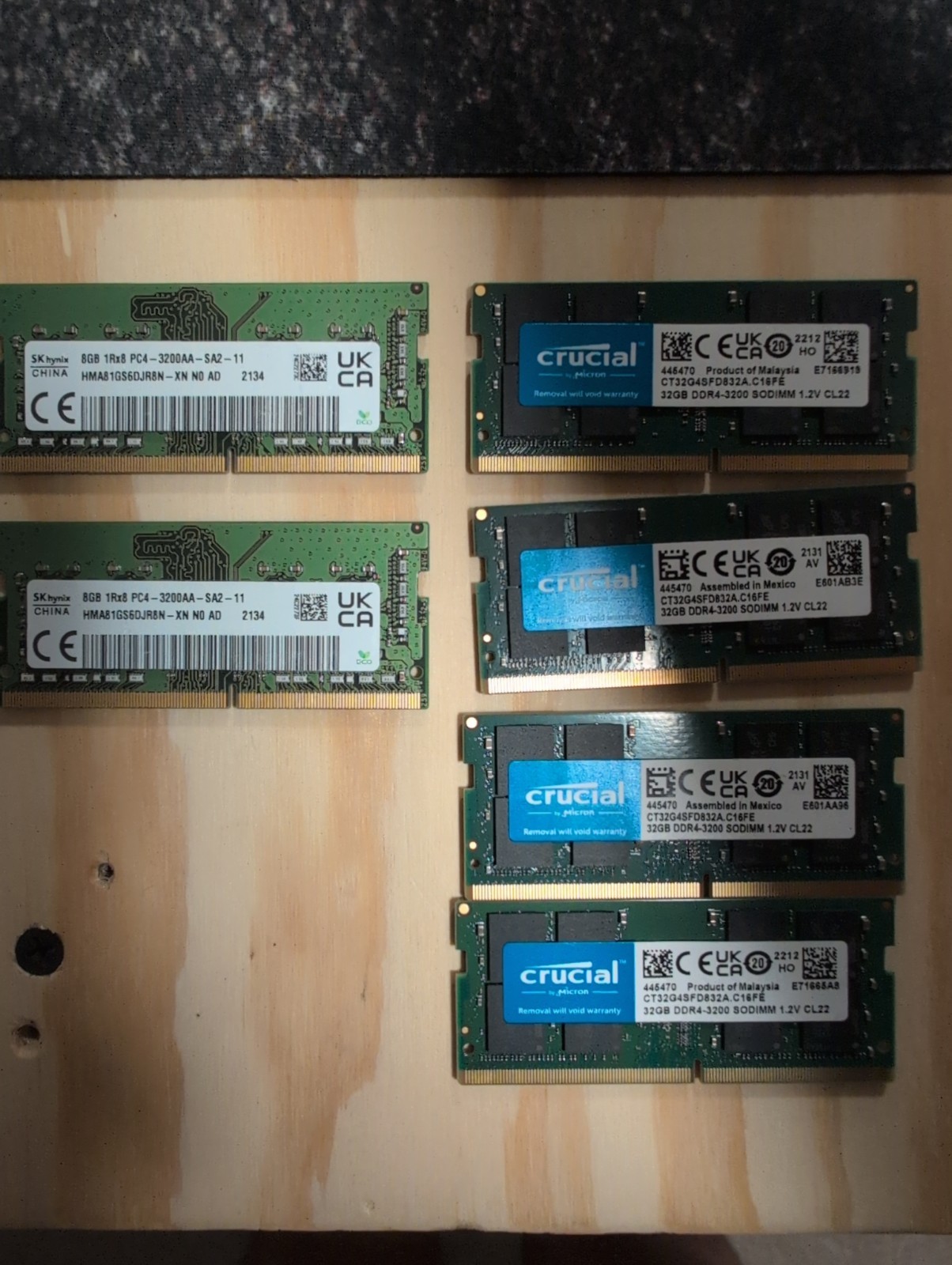 Crucial 32GB DDR4 Laptop Ram Lot
