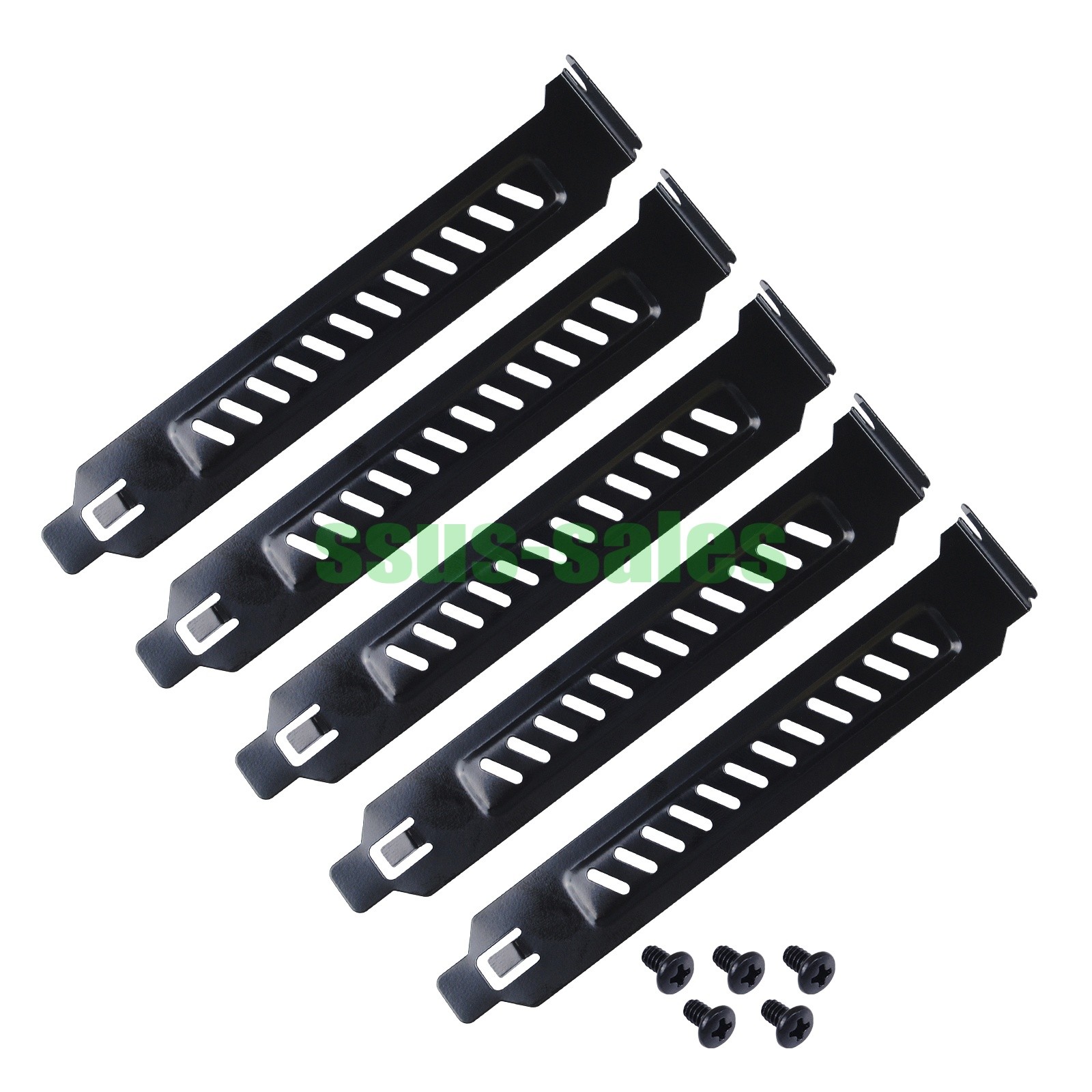 X5 Desktop PC PCI Cooling Slot Dust Filter Bracket Slotted, Black screws