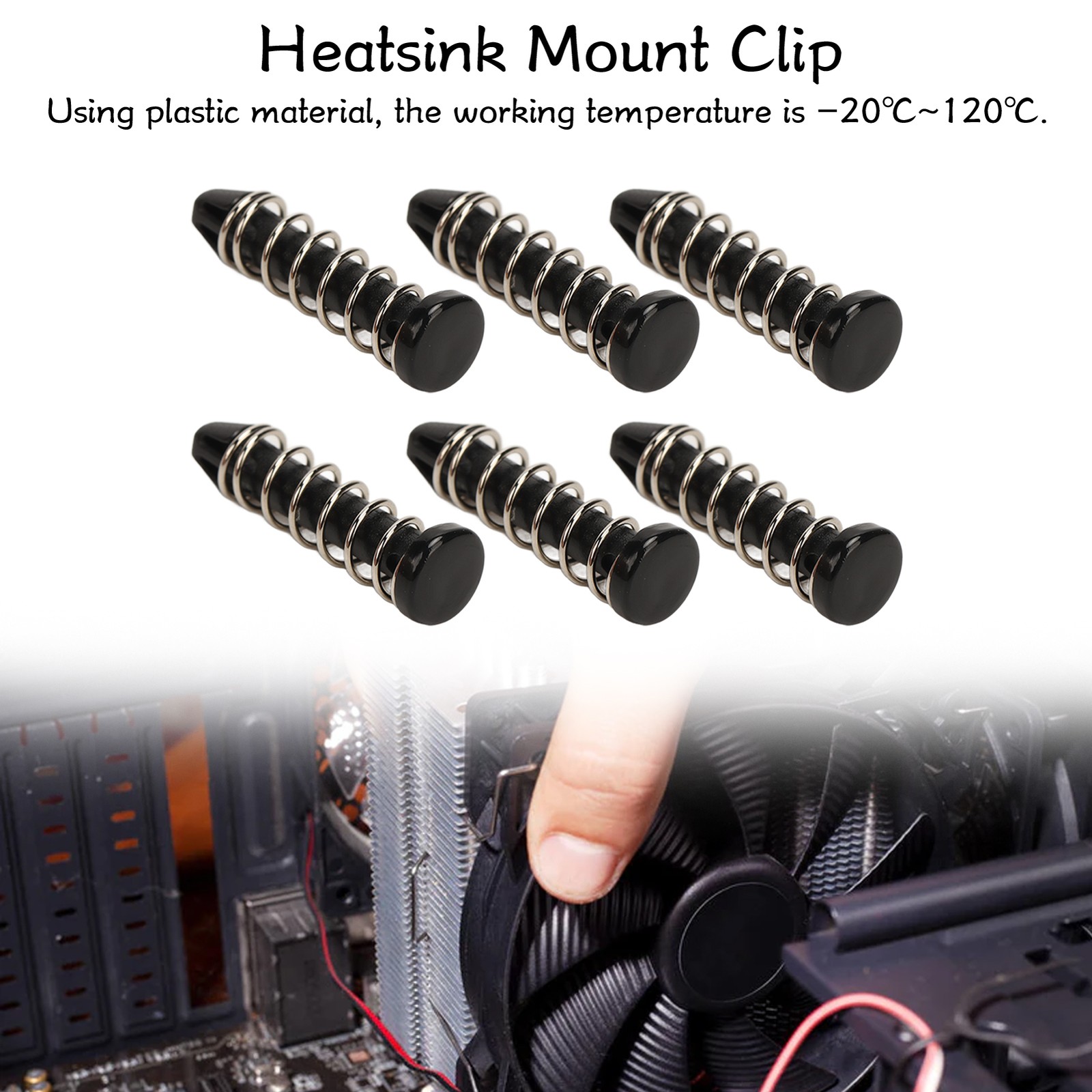 100Pcs Heatsink Mount Pin Durable Fixing Clip For CPU Cooler