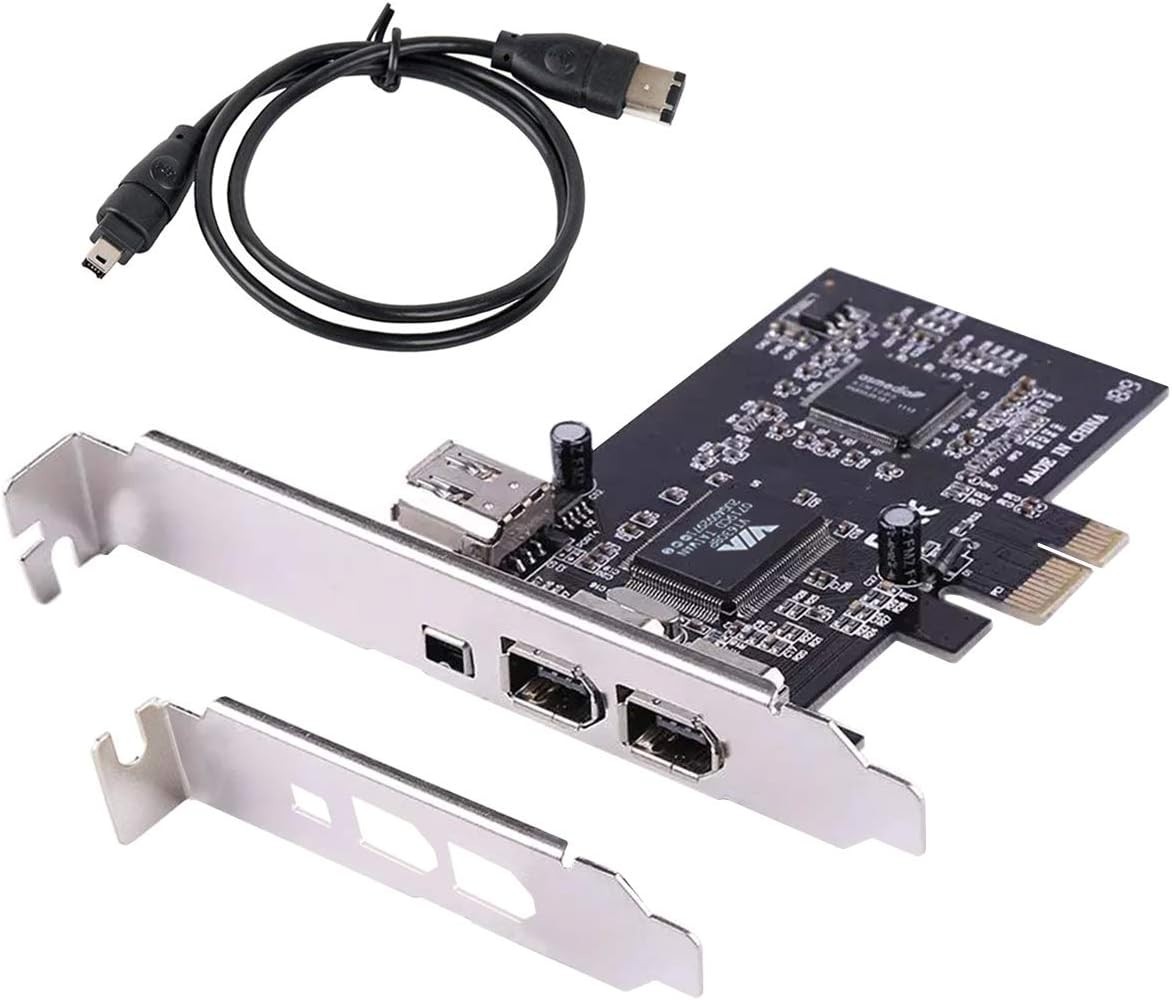 Plug and Play PCIe Firewire 400 Card with Low Profile Bracket for Fast Transfer