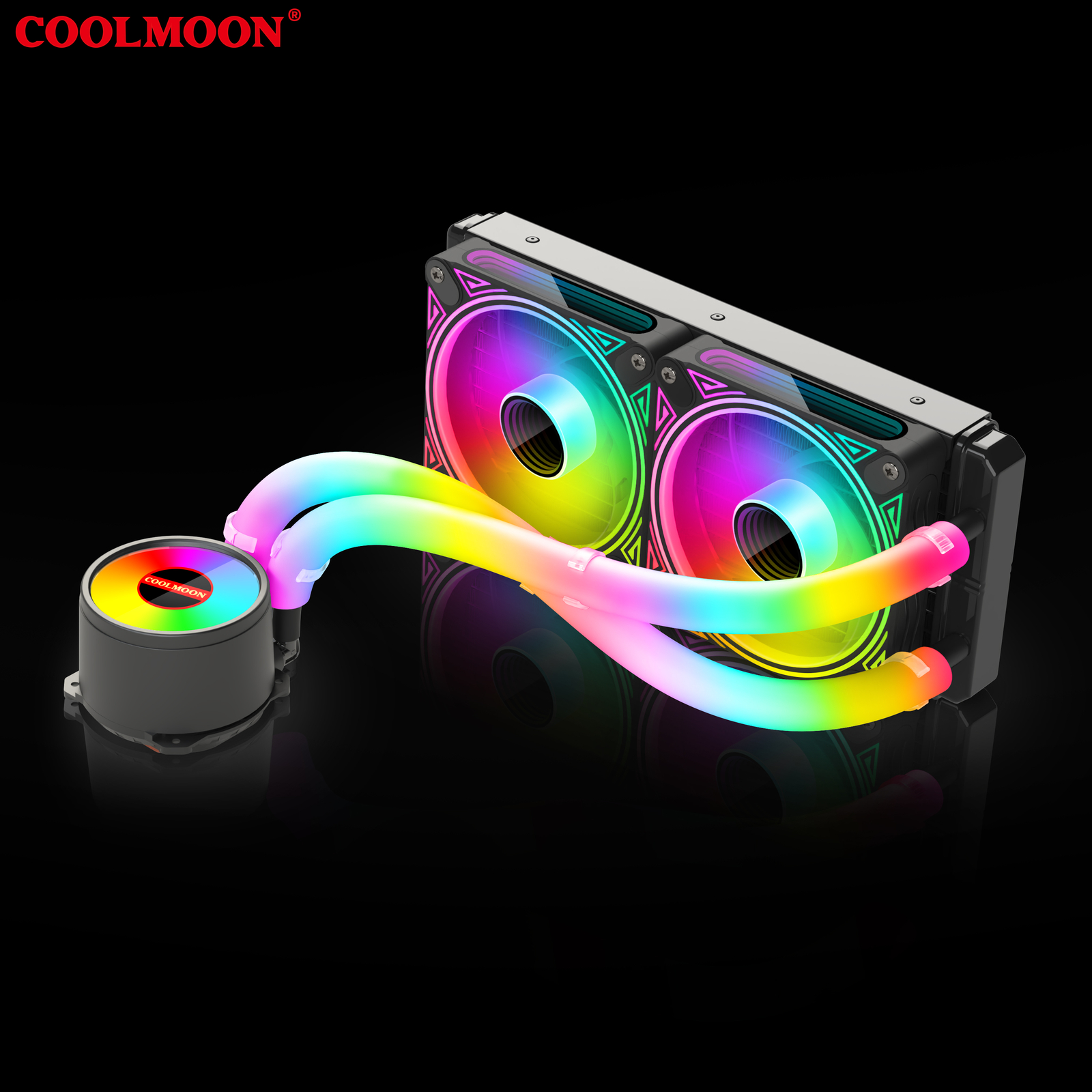 COOLMOON 2PCS CPU Liquid Cooler Tube ARGB Sync Silicone Water Cooling Hose Pipe