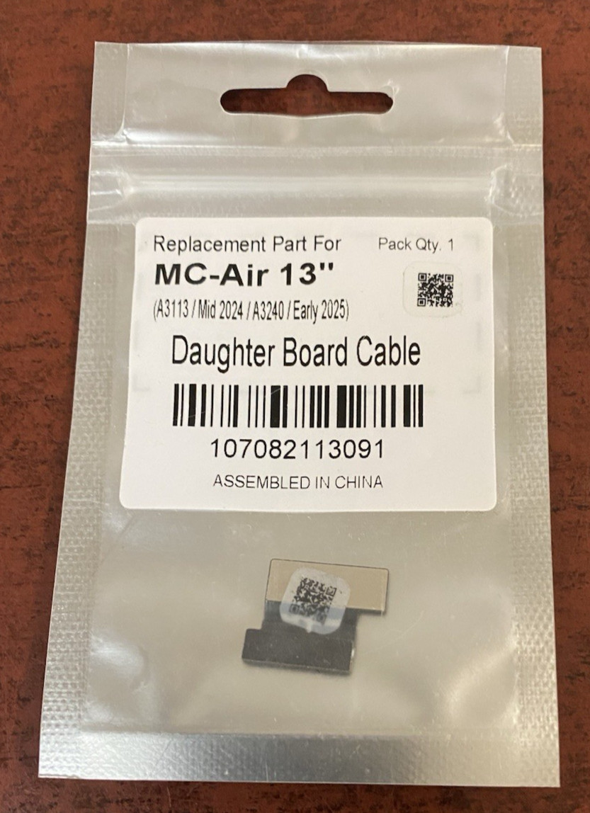 MacBook Air 13″ M3 2024 A3113 M4 A3240 2025 Daughter Board Cable NEW 90dayWty