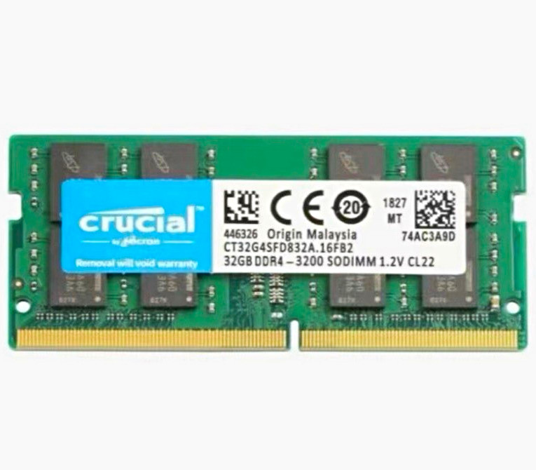 Crucial 32GB DDR4 3200MHz SODIMM laptop — CT32G4SFD832A