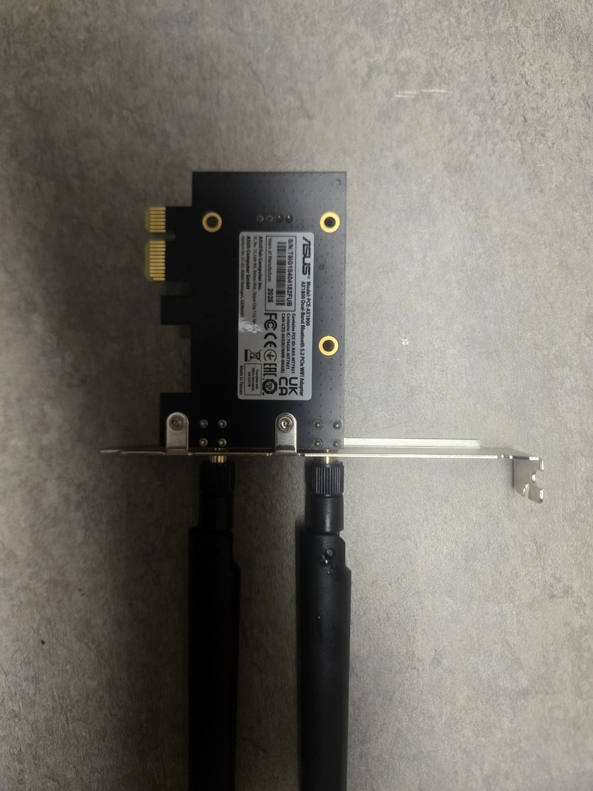 ASUS PCE-AX1800 AX1800 Dual Band PCIe x1 WiFi Adapter Dual Antennas