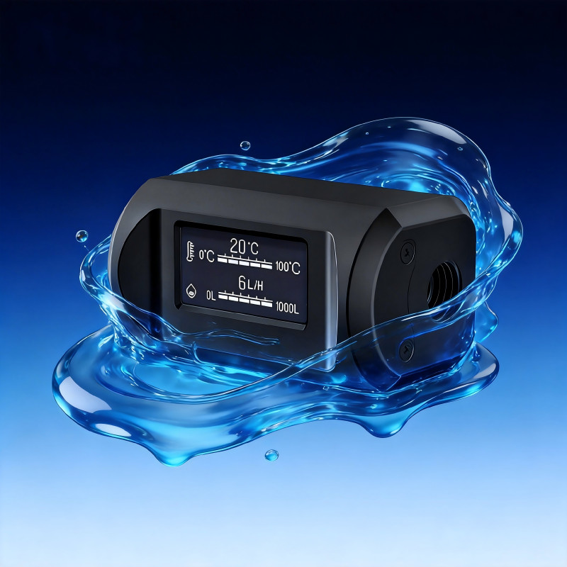 OCOCOO Flow Digital Meter Water Cooling DIY System Real time Monitoring CPU B06