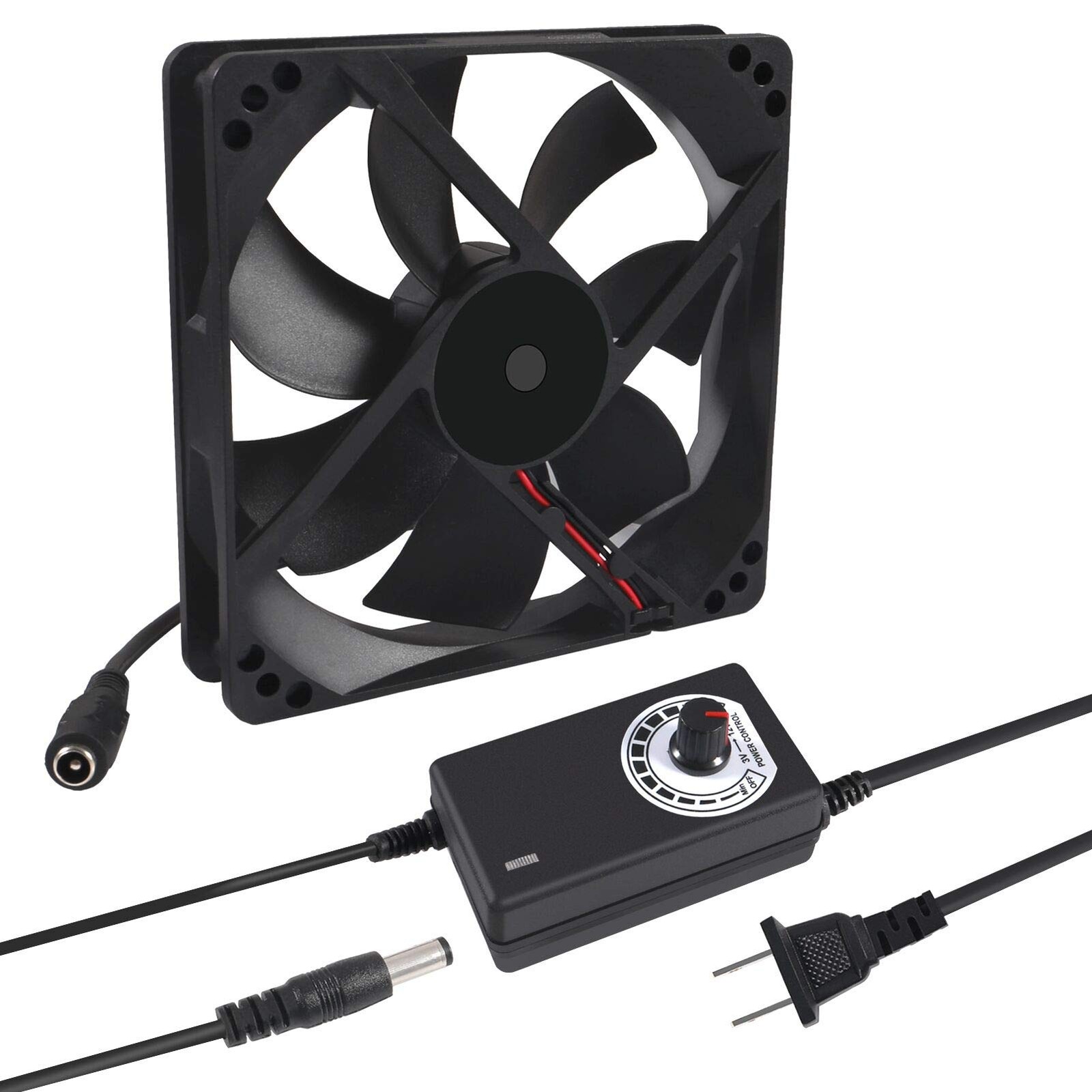 120mm x 25mm 110V 220V AC Powered Cooling Fan with Speed Controller 3V to 12V…