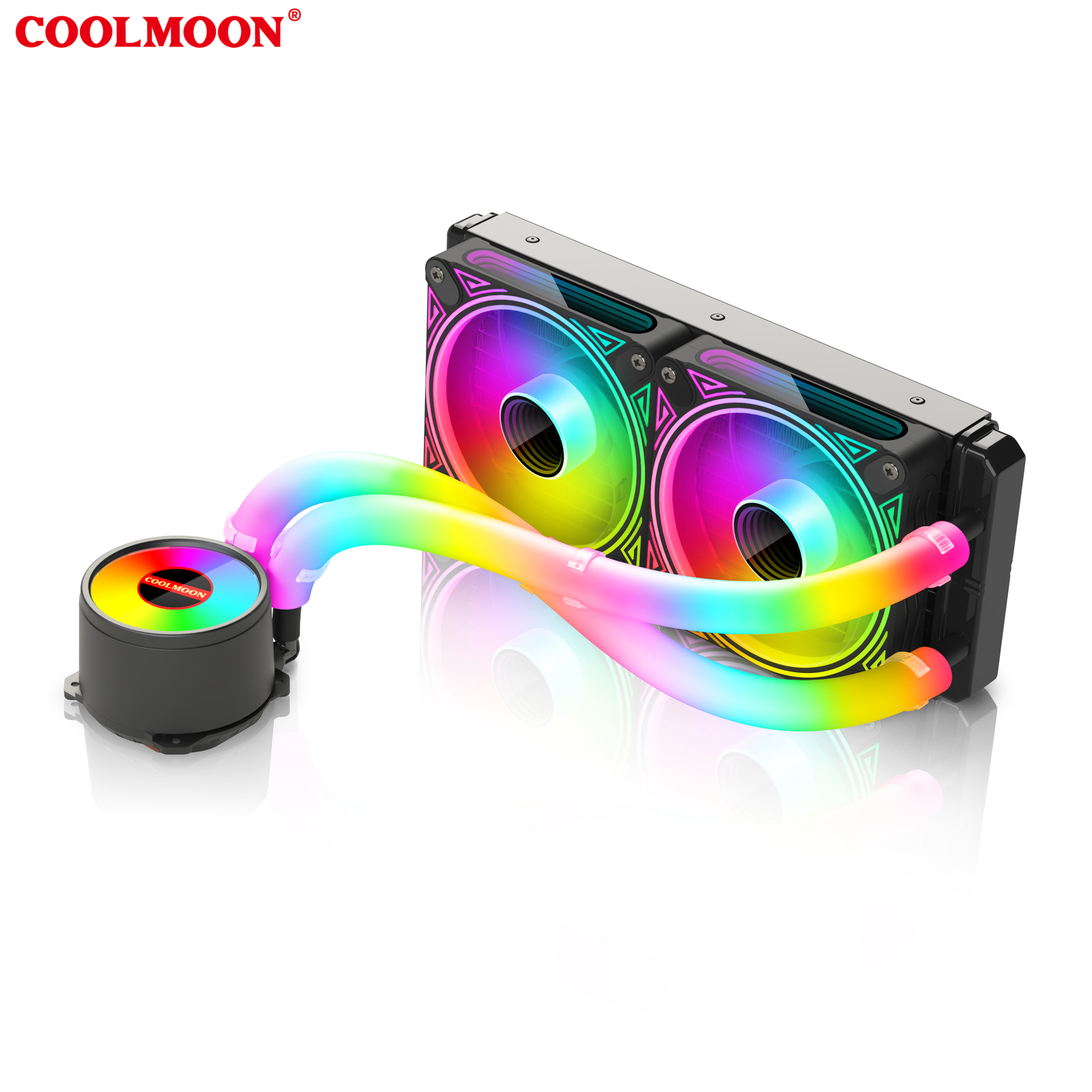 COOLMOON 2PCS CPU Liquid Cooler Tube ARGB Sync Silicone Water Cooling Hose Pipe