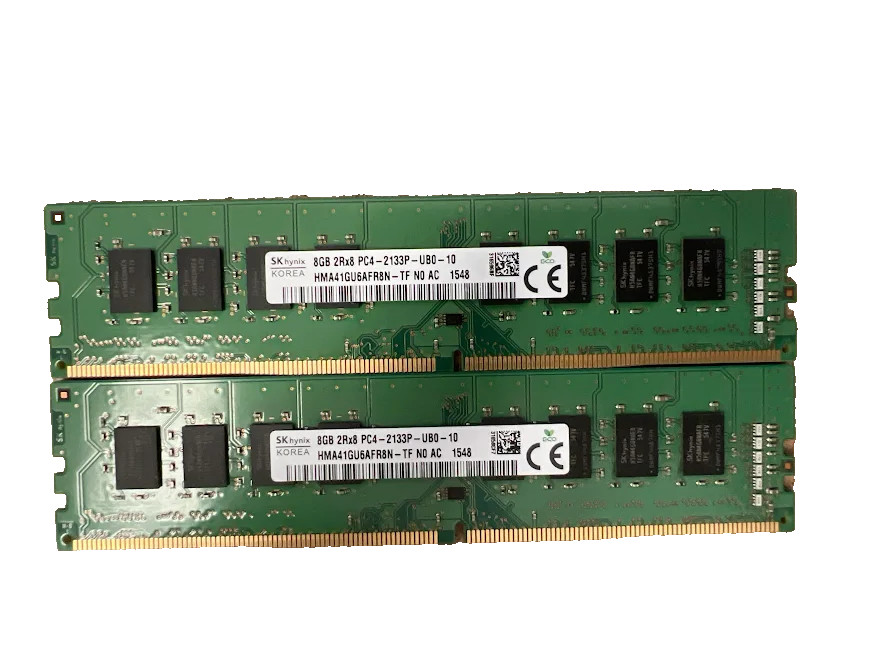 LOT OF 2- SK Hynix 8GB 2Rx8 PC4-2133P-UB0-10 Ram Sticks 16GB Total-hma41gu6afr8n