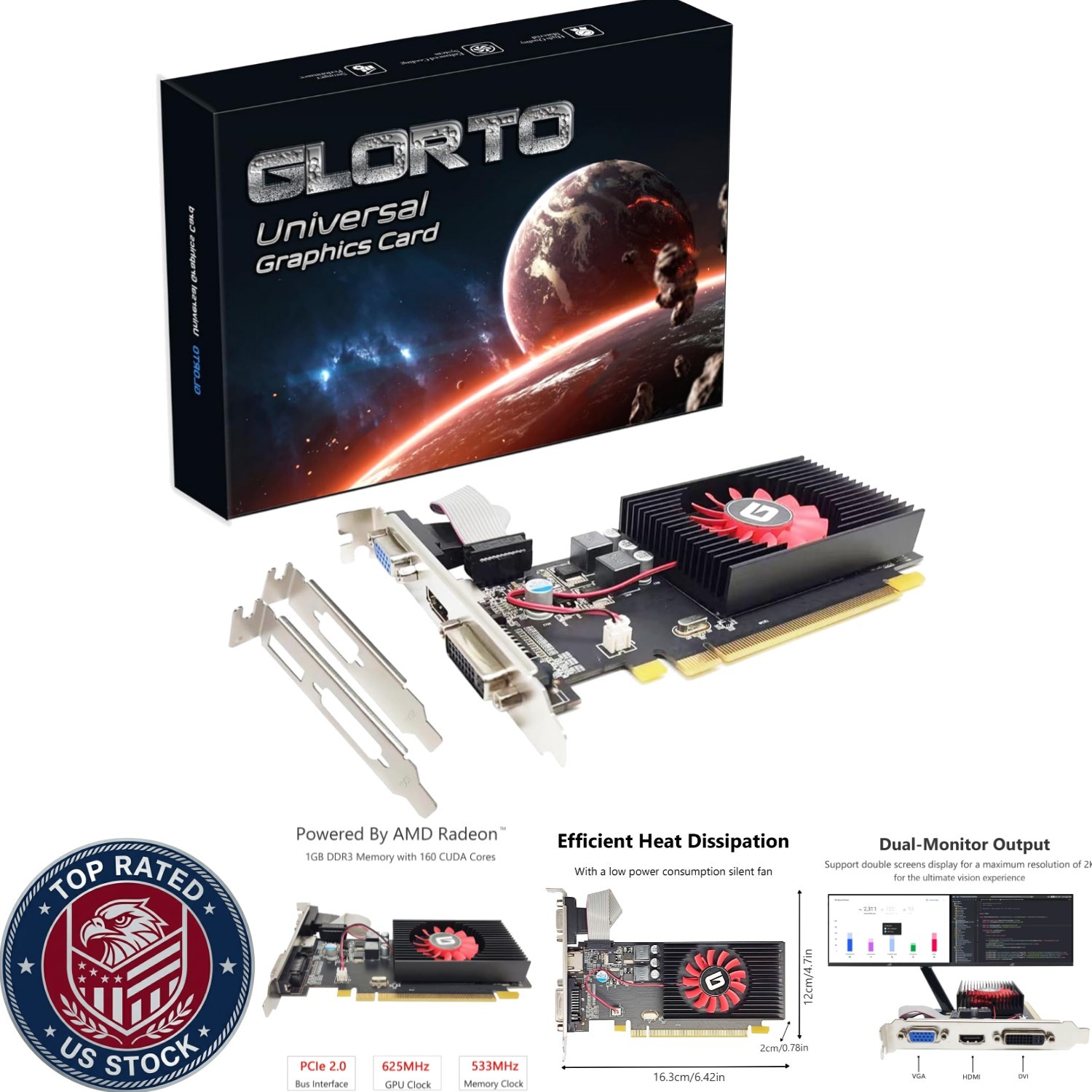 1GB Radeon HD 5450 Low Profile GPU for Seamless HD Gaming – 2560×1600 Resolution