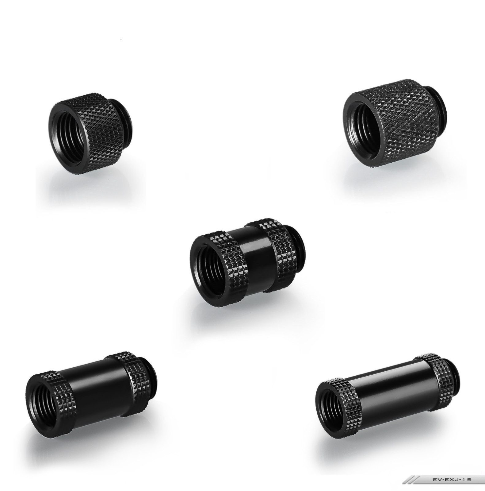10mm 15mm 20mm 30mm 40mm G1/4″ Male to Female Extend Extender Fitting BLACK