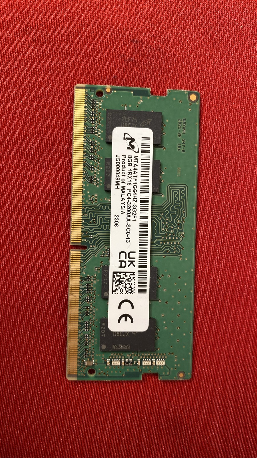 Micron 8GB DDR4 Laptop RAM PC4-3200AA 1Rx16 SODIMM MTA4ATF1G64HZ-3G2F1
