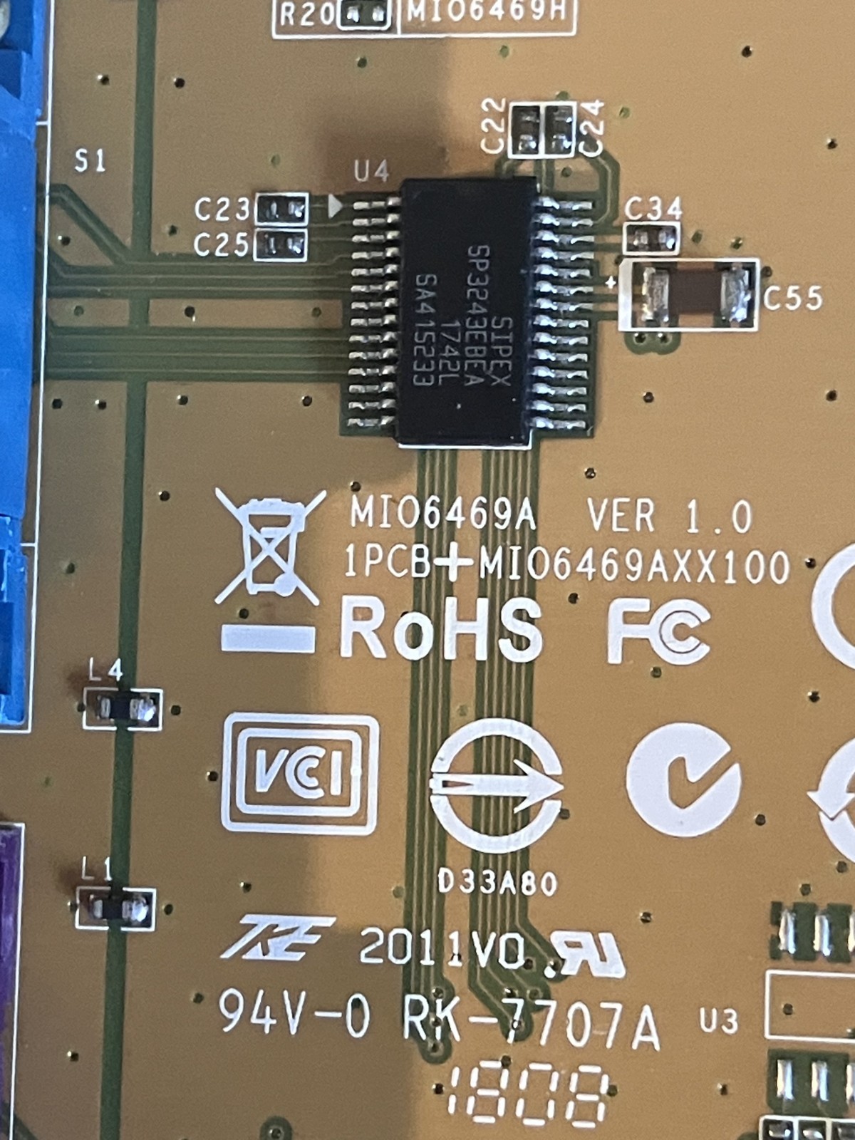 Dell Sunix Serial RS-232 Parallel PCIe Expansion Card YCJ65 MI06469A