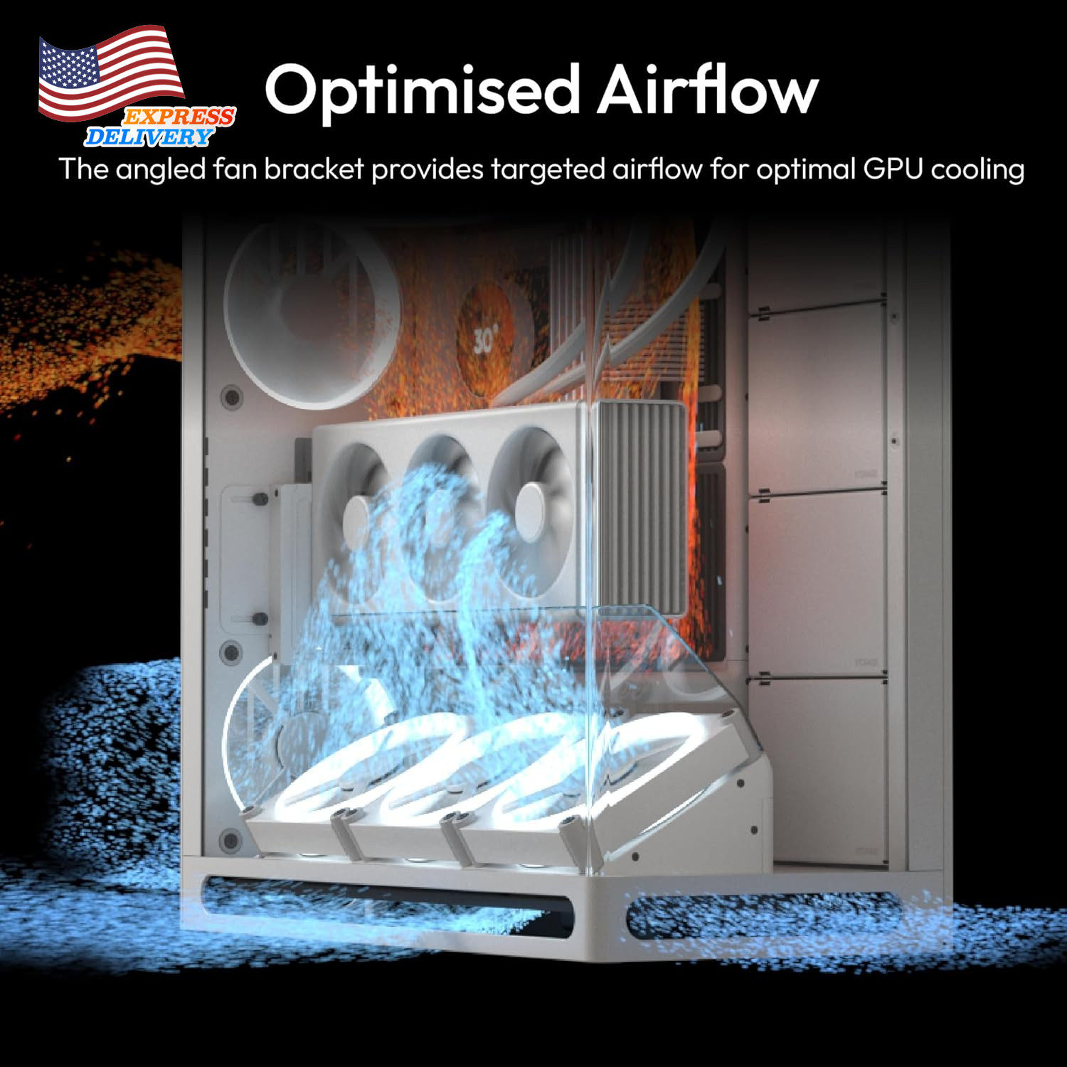 HS 420 VGPU Dual-Chamber Mid Tower ATX PC Case White Vertical GPU Kit BUY IT NOW