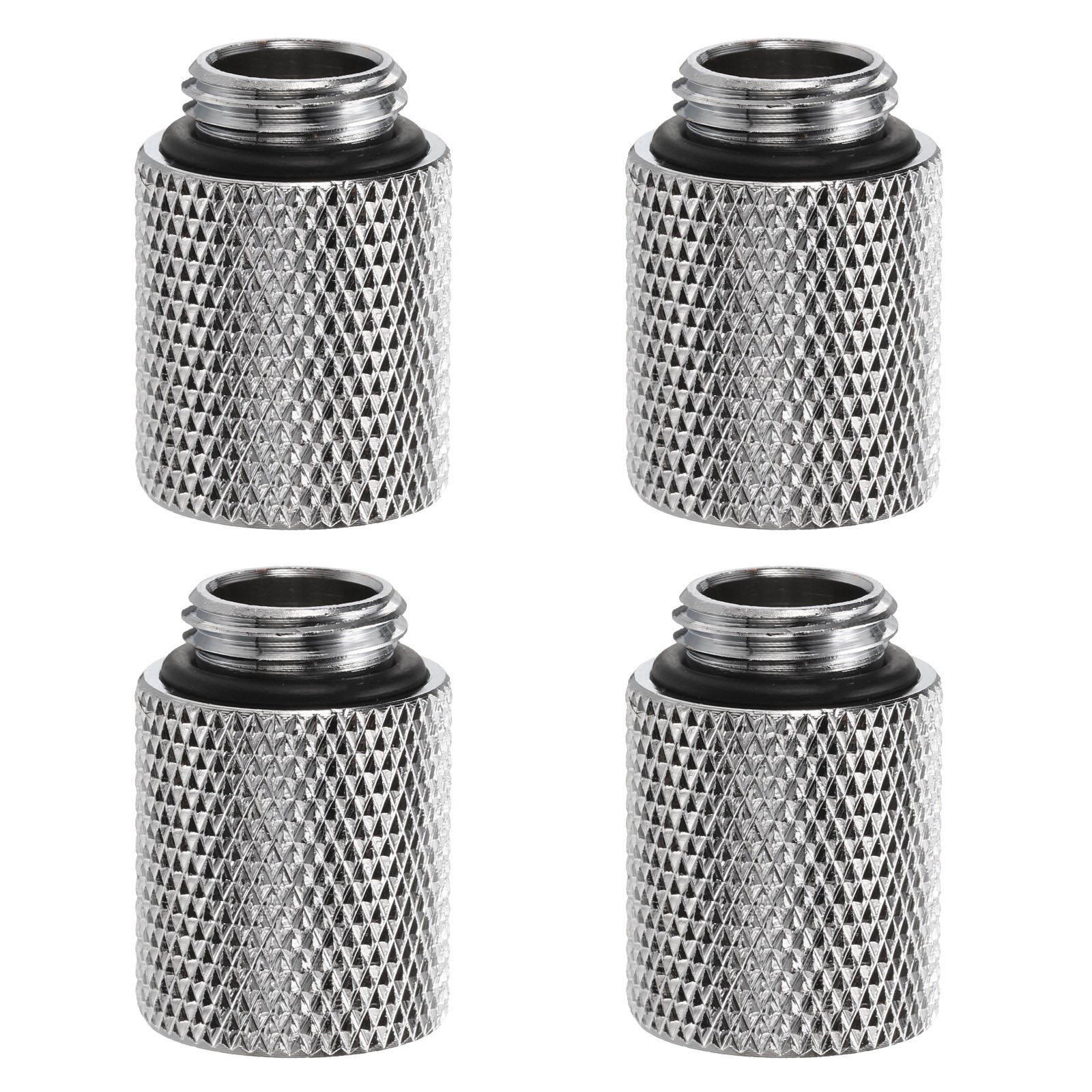 4pcs Water Cooling Adapter G1/4″ Male to Female 0.79″ Extender Fitting, Silver