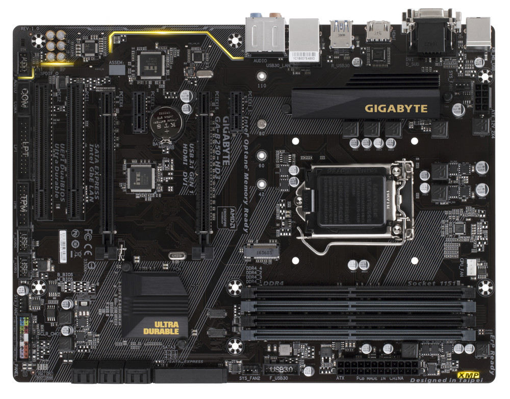 For GIGABYTE B250-HD3 Motherboard LGA1151 DDR4 Multi-GPU Support USB3.1 PS/2 VGA