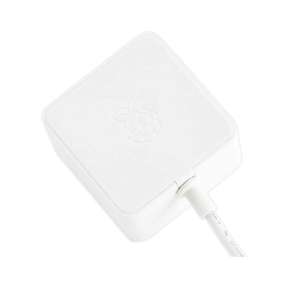 Raspberry Pi 4 Model B Official PSU, USB-C, 5.1V, 3A, US Plug, White