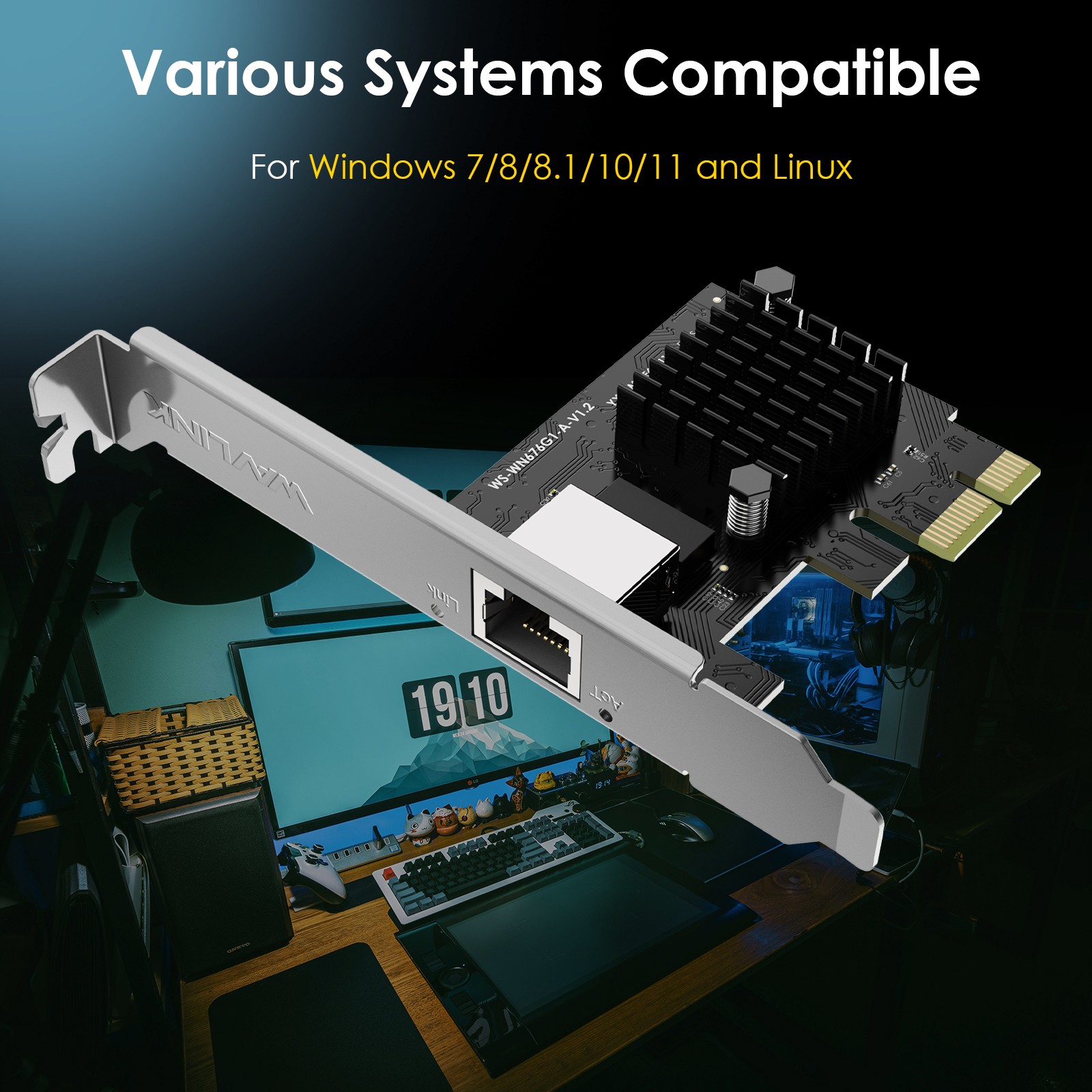 5G/2.5G/1Gbps PCI Express Network Card Gigabit Ethernet PCIE Ethernet Card