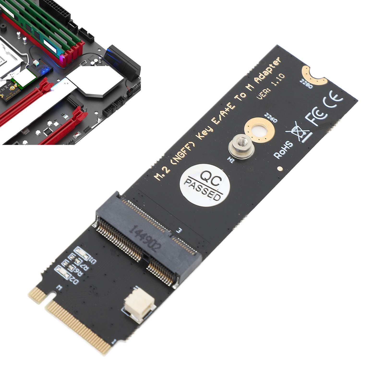M.2 NGFF A E Key WiFi Bluetooth Card To M.2 Key M SSD Adapter For AX2 CRBU