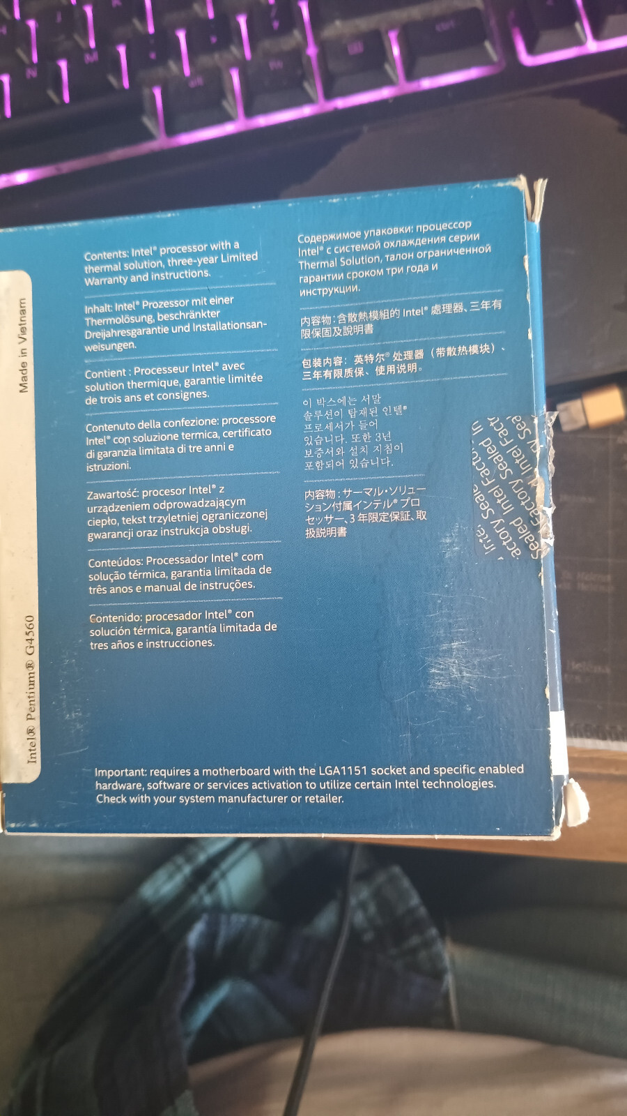 INTEL PENTIUM GOLD DESKTOP PROCESSOR G4560 LGA1151