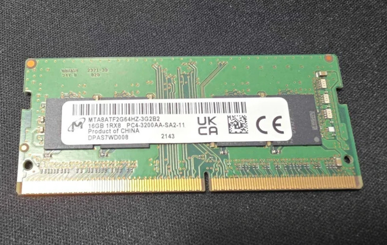 Micron 16GB DDR4 3200MHz PC4-25600 1Rx8 SODIMM Laptop RAM MTA8ATF2G64HZ-3G2B2