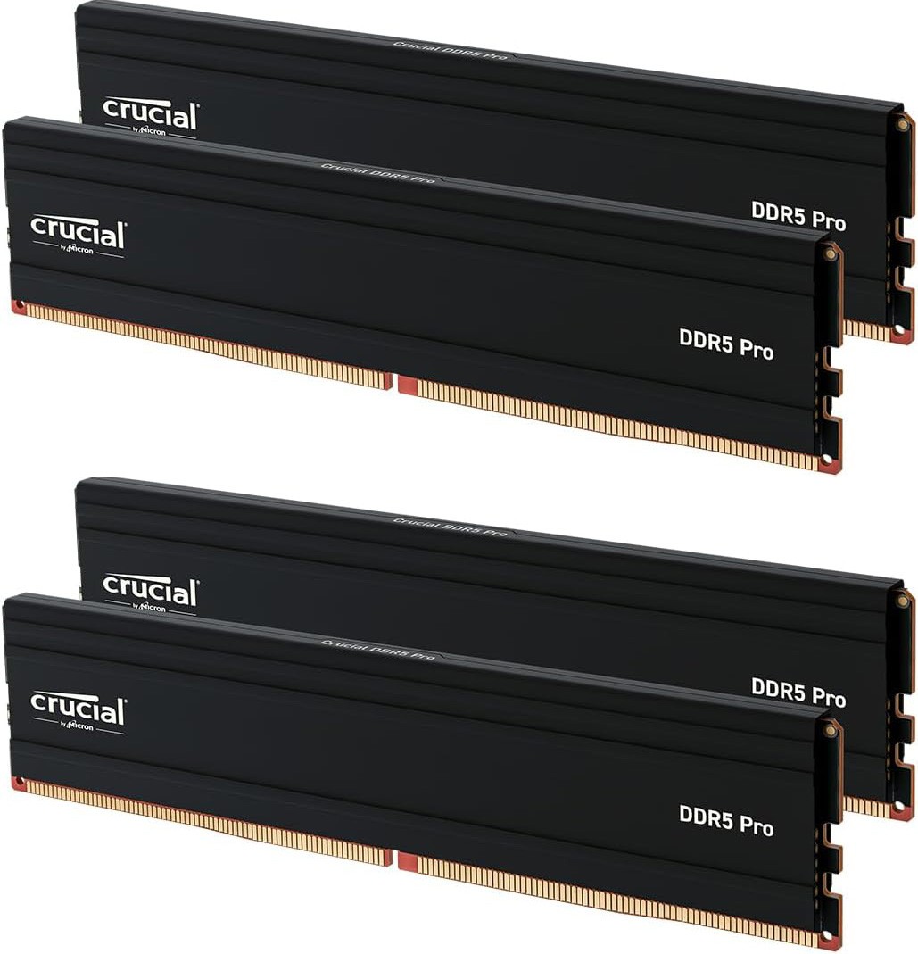 Lot of 4 Cards! Crucial Pro 192GB DDR5 RAM Kit (4x48GB), 5600MHz 5200MHz 4800MHz